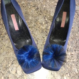 Philippe Model Blue Satin Women's Evening High Heel Pumps 36.5  6Us (167)